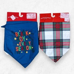 Wondershop 2 Pet Bandanas Flannel &‎ "Black Joy Every Season"